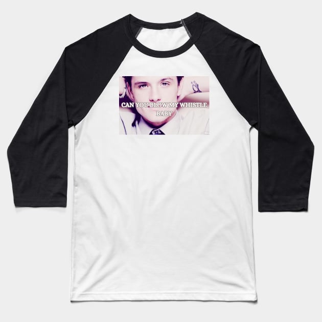 Josh hutcherson can you blow my whistle funny design meme tiktok trend Baseball T-Shirt by artsuhana